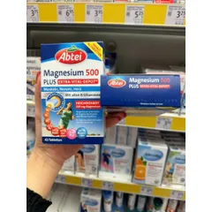 Viên Ngậm Abtei Magnesium 500 plus - Hỗ Trợ Cơ Bắp, Hệ Tim Mạch, Hộp 42 Viên Vitamin B Đức