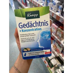 Viên Uống Bổ Não Kneipp Gedachtnis Konzentration - Tăng Cường Lưu Thông Máu, Giảm Căng Thẳng, Hộp 30 Viên Đức
