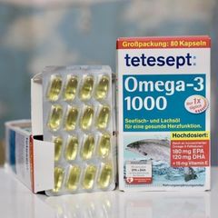 Viên uống Omega 3 Lachsol 1000mg Tetesept của Đức - Hỗ trợ tim mạch, hộp 80 viên chính hãng