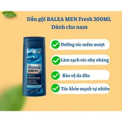 Dầu Gội Balea Men Fresh 3in1 300ml - Dầu Tắm Gội Rửa Mặt Cho Nam, Chăm Sóc Da và Tóc, Hàng Đức