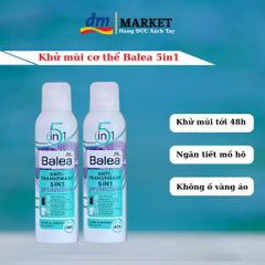 Xịt khử mùi Balea 5in1 200ml - Khử mùi cơ thể hiệu quả, chăm sóc da, chống ố vàng, tự tin suốt 48h, hàng Đức chính hãng