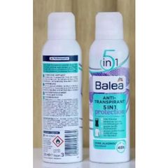 Xịt khử mùi Balea 5in1 200ml - Khử mùi cơ thể hiệu quả, chăm sóc da, chống ố vàng, tự tin suốt 48h, hàng Đức chính hãng