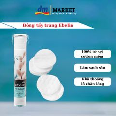 Bông Tẩy Trang Ebelin Wattepads 140 Miếng - Cotton 100%, Mặt Mịn và Có Kết Cấu, Không Hương, Phân Hủy Sinh Học
