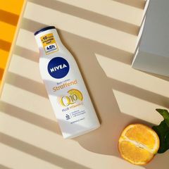 Dưỡng thể Nivea Q10 Body Lotion 400ml - Săn chắc, chống lão hóa, nuôi dưỡng da mềm mại, thích hợp cho phụ nữ sau sinh, tăng cường Vitamin E.