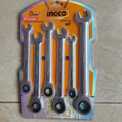 Bộ cờ lê vòng miệng 6 chi tiết INGCO HKSPAR1062 - Chất liệu CrMo cao cấp, kích thước 8-17 mm, Dụng cụ cầm tay tiện lợi cho thợ sửa chữa.