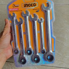 Bộ cờ lê vòng miệng 6 chi tiết INGCO HKSPAR1062 - Chất liệu CrMo cao cấp, kích thước 8-17 mm, Dụng cụ cầm tay tiện lợi cho thợ sửa chữa.