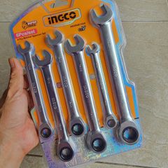 Bộ cờ lê vòng miệng 6 chi tiết INGCO HKSPAR1062 - Chất liệu CrMo cao cấp, kích thước 8-17 mm, Dụng cụ cầm tay tiện lợi cho thợ sửa chữa.