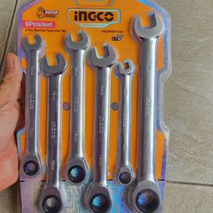 Bộ cờ lê vòng miệng 6 chi tiết INGCO HKSPAR1062 - Chất liệu CrMo cao cấp, kích thước 8-17 mm, Dụng cụ cầm tay tiện lợi cho thợ sửa chữa.