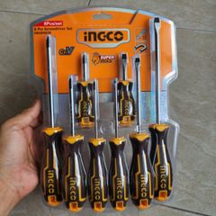 Bộ 8 tuốc nơ vít dẹp và bake đa năng INGCO HKSD0828