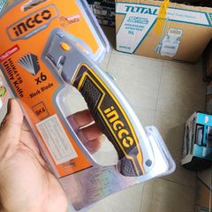 Dao cắt rọc đa năng INGCO HUK6128 - Lưỡi SK5 sắc bén, tay cầm chống trượt, dụng cụ cầm tay lý tưởng cho văn phòng và gia đình