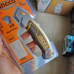 Dao cắt rọc đa năng INGCO HUK6128 - Lưỡi SK5 sắc bén, tay cầm chống trượt, dụng cụ cầm tay lý tưởng cho văn phòng và gia đình