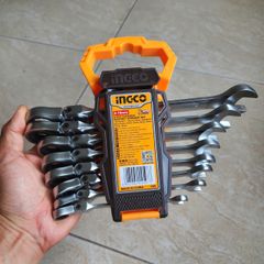 Bộ 8 Cờ Lê Miệng Vòng Lắc Léo 8-19mm INGCO HKSPAR1083 - Thép CR-V Chất Lượng Cao, Thiết Kế Gập Góc Linh Hoạt Cho Sửa Chữa Ô Tô, Máy Móc