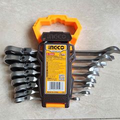 Bộ 8 Cờ Lê Miệng Vòng Lắc Léo 8-19mm INGCO HKSPAR1083 - Thép CR-V Chất Lượng Cao, Thiết Kế Gập Góc Linh Hoạt Cho Sửa Chữa Ô Tô, Máy Móc
