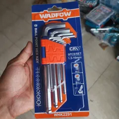 Bộ lục giác đầu bi 9 chi tiết Wadfow WHK2291 (1.5-10mm) - Dụng cụ cầm tay chất lượng cao, thép CR-V, dễ sử dụng cho sửa chữa và lắp ráp.