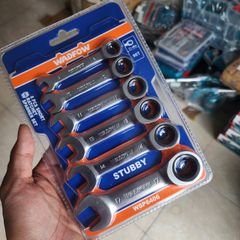 Bộ 6 Cờ Lê Vòng Miệng Tự Động Ngắn WADFOW WSP6406 - Thép CR-V Bền Chắc Cho Sửa Chữa Cơ Khí, Ô Tô, Gia Dụng
