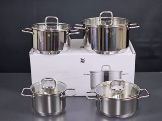 Bộ nồi inox WMF Inspiration 4 món với vung kính - Chất liệu cao cấp, chịu nhiệt, phù hợp mọi loại bếp, dễ vệ sinh.