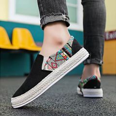 Giày Nam Slipon D910 Thoáng Khí - Giày Lười Phối Họa Tiết Thổ Cẩm, Thoải Mái, Kiêu Sa, Size 39-44