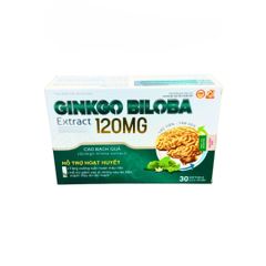 Viên Uống Ginkgo Biloba 120mg - Hỗ Trợ Bổ Não, Tăng Cường Tuần Hoàn Máu Não - Hộp 30 Viên Duy Trì Sức Khỏe Tinh Thần