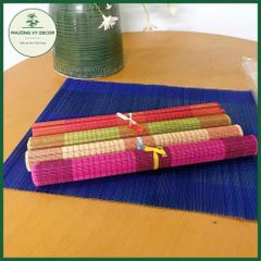 Mành Tăm Trang Trí Nhiều Màu - Khăn Trải Bàn, Phụ Kiện Chụp Ảnh Khổ 30x40cm - Dệt Chắc Chắn Từ Tăm Tre