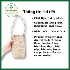 Túi Có Cói Tự Nhiên Đựng Nước - Túi Xách Thân Thiện Với Môi Trường Phương Vy Decor - Trang Trí Độc Đáo, Tiện Lợi