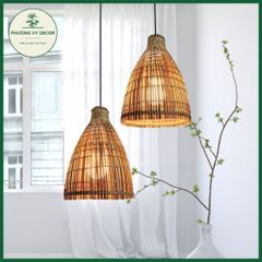 Chao Đèn Tre Hình Bán Đảo Trang Trí Cafe, Sân Vườn - Đèn Nghệ Thuật Thân Thiện Với Thiên Nhiên, Giá Rẻ