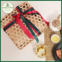 Hộp Tre Cật Vuông Tròn Trang Trí Bánh Kẹo Ngày Tết - Đồ Gia Dụng Nhà Bếp Độc Đáo, Thân Thiện với Môi Trường