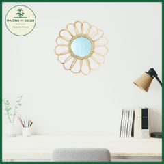 Combo 3 Gương Mây Mini Treo Tường Thiên Nhiên - Trang Trí Nhà Cửa Xinh Xắn, Đan Tay Phương Vy Decor 35cm