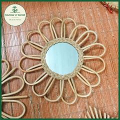 Combo 3 Gương Mây Mini Treo Tường Thiên Nhiên - Trang Trí Nhà Cửa Xinh Xắn, Đan Tay Phương Vy Decor 35cm