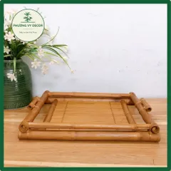Khay Trà Tre Hun Khói - Khay Trà Trúc Già Cổ Điển Đẹp Mắt, Bền Chắc, Trang Trí Bàn Trà Phong Cách Mộc Mạc Phương Vy Decor