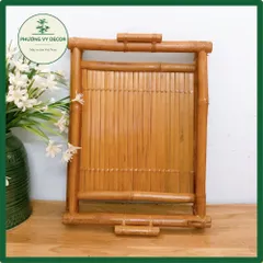 Khay Trà Tre Hun Khói - Khay Trà Trúc Già Cổ Điển Đẹp Mắt, Bền Chắc, Trang Trí Bàn Trà Phong Cách Mộc Mạc Phương Vy Decor