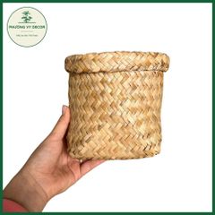 Giỏ Cói Gập Vành - Hộp Đựng Đồ Trang Trí Tự Nhiên, Thân Thiện Môi Trường, Dùng Đựng Bánh Mì và Các Loại Hạt, Phương Vy Decor