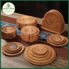 Tấm Lót Ly Cốc Bằng Mây Guột - Phụ Kiện Decor Chụp Ảnh, Lót Nồi, Lót Hoa Thủ Công Xinh Xắn cho Bàn Ăn