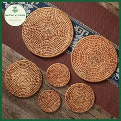Tấm Lót Ly Cốc Bằng Mây Guột - Phụ Kiện Decor Chụp Ảnh, Lót Nồi, Lót Hoa Thủ Công Xinh Xắn cho Bàn Ăn