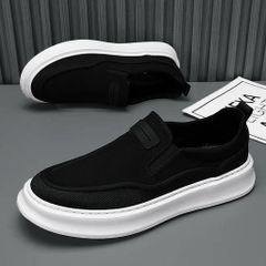 Giày Lười Nam SlipOn Thể Thao Sneaker Đen, Giày Mọi Thời Trang Mới Dễ Phối Đồ, Chất Liệu Vải Thoáng Khí, Kích Thước 39-44