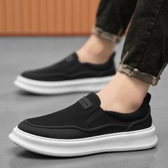 Giày Lười Nam SlipOn Thể Thao Sneaker Đen, Giày Mọi Thời Trang Mới Dễ Phối Đồ, Chất Liệu Vải Thoáng Khí, Kích Thước 39-44