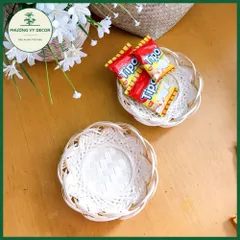 Đĩa tre hình hoa sen - Mẹt trang trí đa năng cho hạt hướng dương, bánh kẹo, cắm hoa - Sản phẩm độc đáo từ Phương Vy Decor