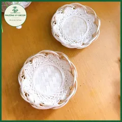Đĩa tre hình hoa sen - Mẹt trang trí đa năng cho hạt hướng dương, bánh kẹo, cắm hoa - Sản phẩm độc đáo từ Phương Vy Decor