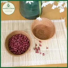 Bát mây tròn, rổ mây xiên đựng bánh kẹo hàng đẹp xuất dư mây tre Việt Nam