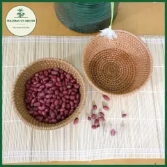 Bát mây tròn, rổ mây xiên đựng bánh kẹo hàng đẹp xuất dư mây tre Việt Nam