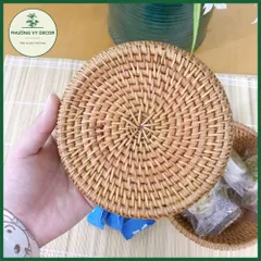 Bát mây tròn, rổ mây xiên đựng bánh kẹo hàng đẹp xuất dư mây tre Việt Nam