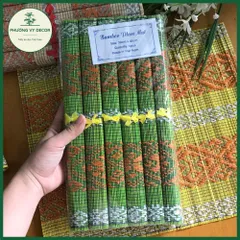 Mành tăm thổ cẩm nhiều màu - Tấm lót bàn ăn trang trí mây tre độc đáo, quà lưu niệm nghệ thuật Phương Vy Decor