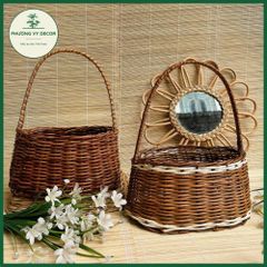 Giỏ hoa mây tự nhiên cho bé - Làn picnic, đồ chơi trang trí, phụ kiện chụp ảnh đẹp mắt, Phương Vy Deco
