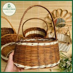 Giỏ hoa mây tự nhiên cho bé - Làn picnic, đồ chơi trang trí, phụ kiện chụp ảnh đẹp mắt, Phương Vy Deco