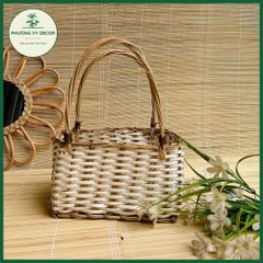 Giỏ hoa mây tự nhiên cho bé - Làn picnic, đồ chơi trang trí, phụ kiện chụp ảnh đẹp mắt, Phương Vy Deco