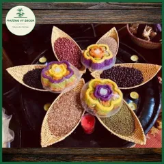 Khay Giả Mây Hình Thuyền - Đĩa Đựng Trái Cây Trang Trí Bàn Khách, Café Độc Đáo - Phương Vy Decor