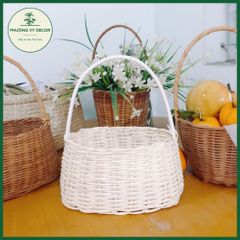 Giỏ Xách Đồ Chơi Bằng Mây Tự Nhiên - Lẵng Picnic Trang Trí Xinh Xắn Cho Bé - Phụ Kiện Chụp Ảnh Sáng Tạo Phương Vy Decor