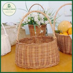 Giỏ Xách Đồ Chơi Bằng Mây Tự Nhiên - Lẵng Picnic Trang Trí Xinh Xắn Cho Bé - Phụ Kiện Chụp Ảnh Sáng Tạo Phương Vy Decor