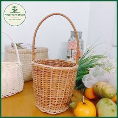 Giỏ Xách Đồ Chơi Bằng Mây Tự Nhiên - Lẵng Picnic Trang Trí Xinh Xắn Cho Bé - Phụ Kiện Chụp Ảnh Sáng Tạo Phương Vy Decor