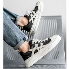 Giày Thể Thao Nam Basic Style Hottrend - Giày Thể Thao Thời Trang PU Da Nhân Tạo, Màu Xám Đen, Kích Thước 39-44