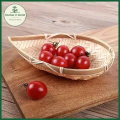 Mẹt tre hình lá trang trí đồ ăn - Đĩa đựng hạt, gia vị, phụ kiện chụp ảnh - Sản phẩm an toàn sức khỏe, kích thước đa dạng